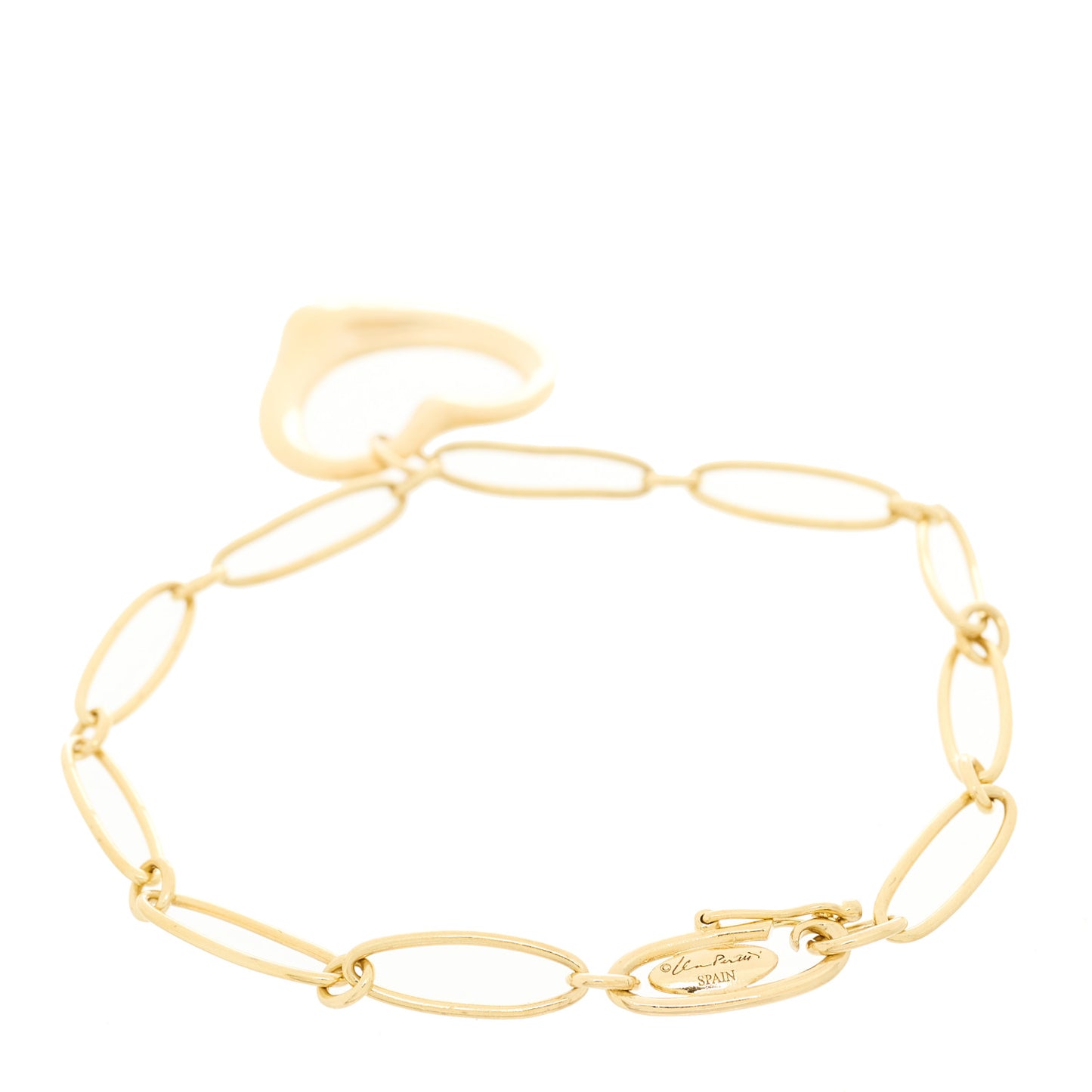 18K Yellow Gold Elsa Peretti Open Heart Link Bracelet