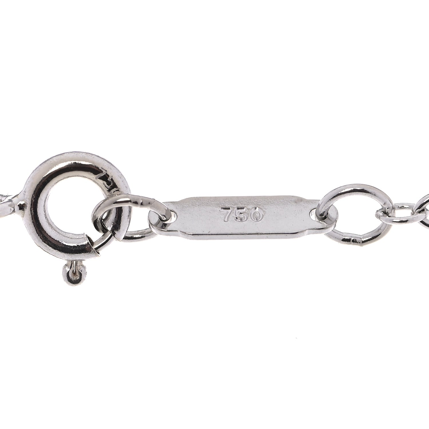 Tiffany 18K White Gold Diamond Floral Key Pendant Necklace 6 of 7