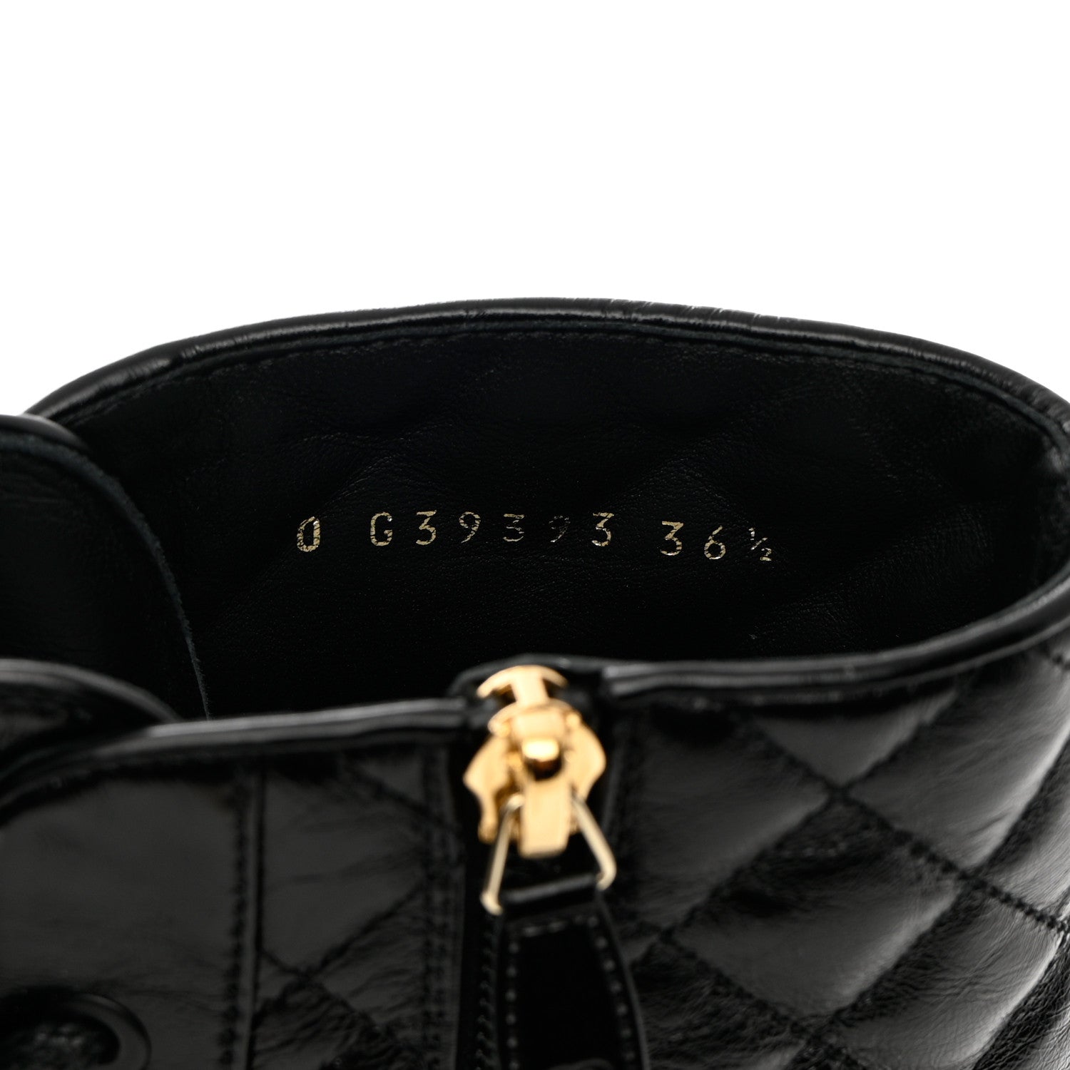 Chanel Shiny Calfskin Patent Quilted Chain Lace Up Combat Boots 36.5 Black 6 of 10