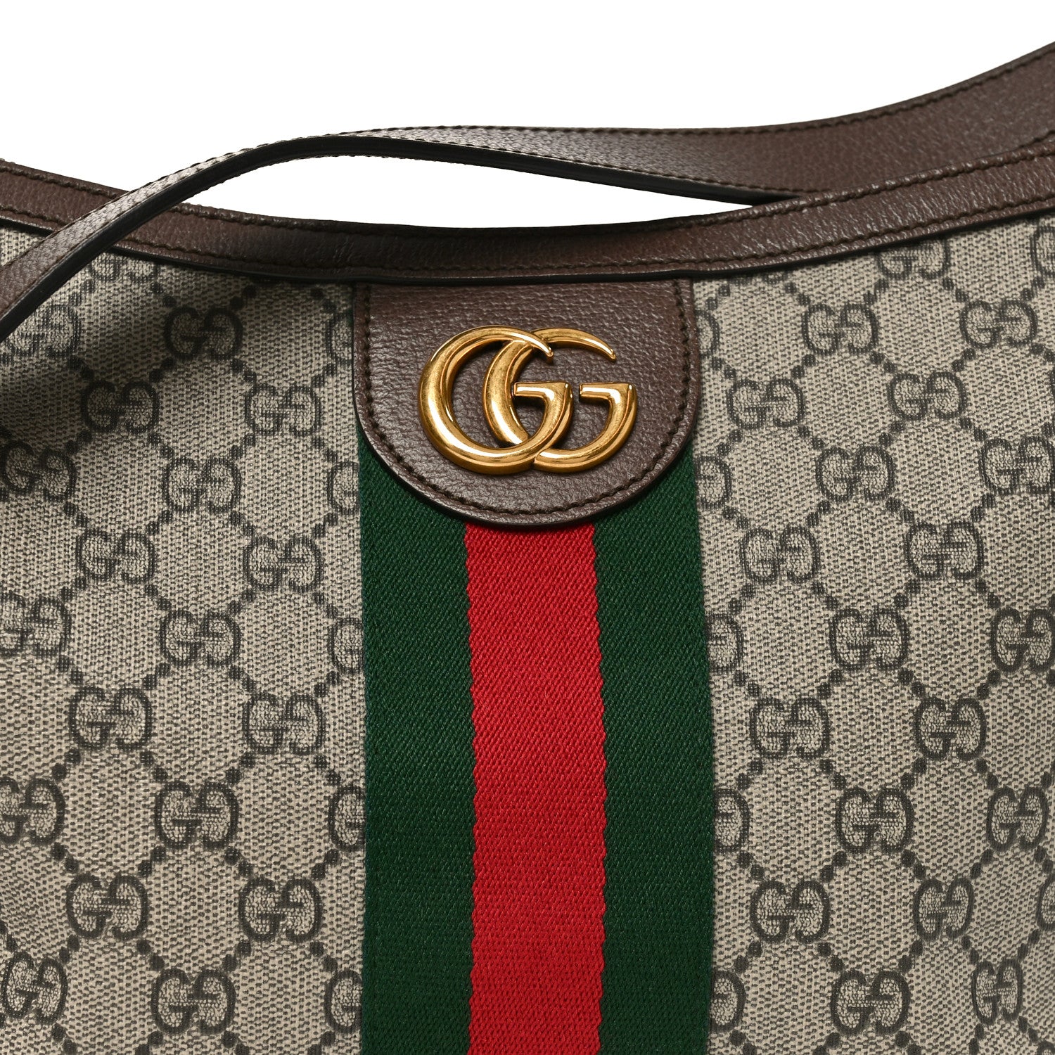Gucci GG Supreme Monogram Web Small Ophidia Half Moon Hobo Brown 7 of 9