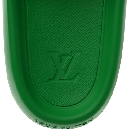 Louis Vuitton Rubber Embossed Monogram Mens Waterfront Mules 40 Green 8 of 10