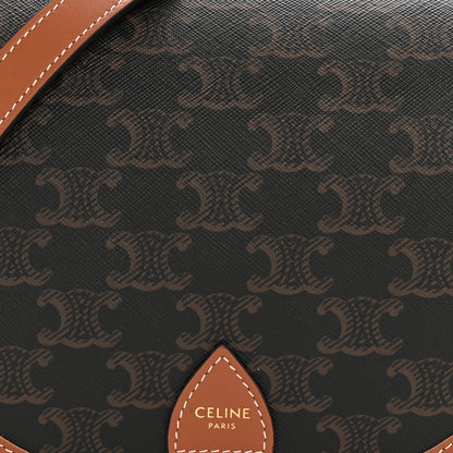 Celine Triomphe Canvas Medium Folco Bag Tan 9 of 11