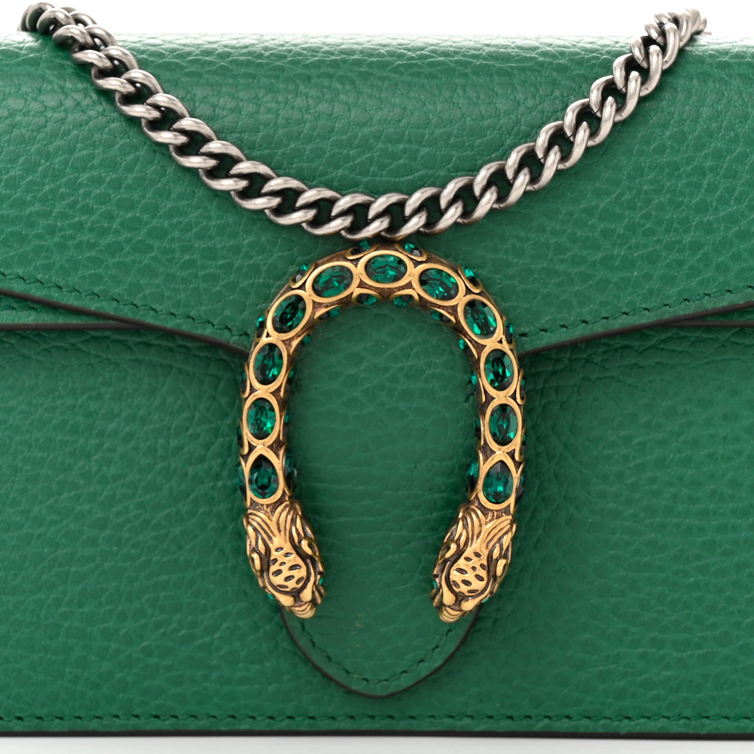 Gucci Dollar Calfskin Crystal Super Mini Dionysus Shoulder Bag Emerald 7 of 9