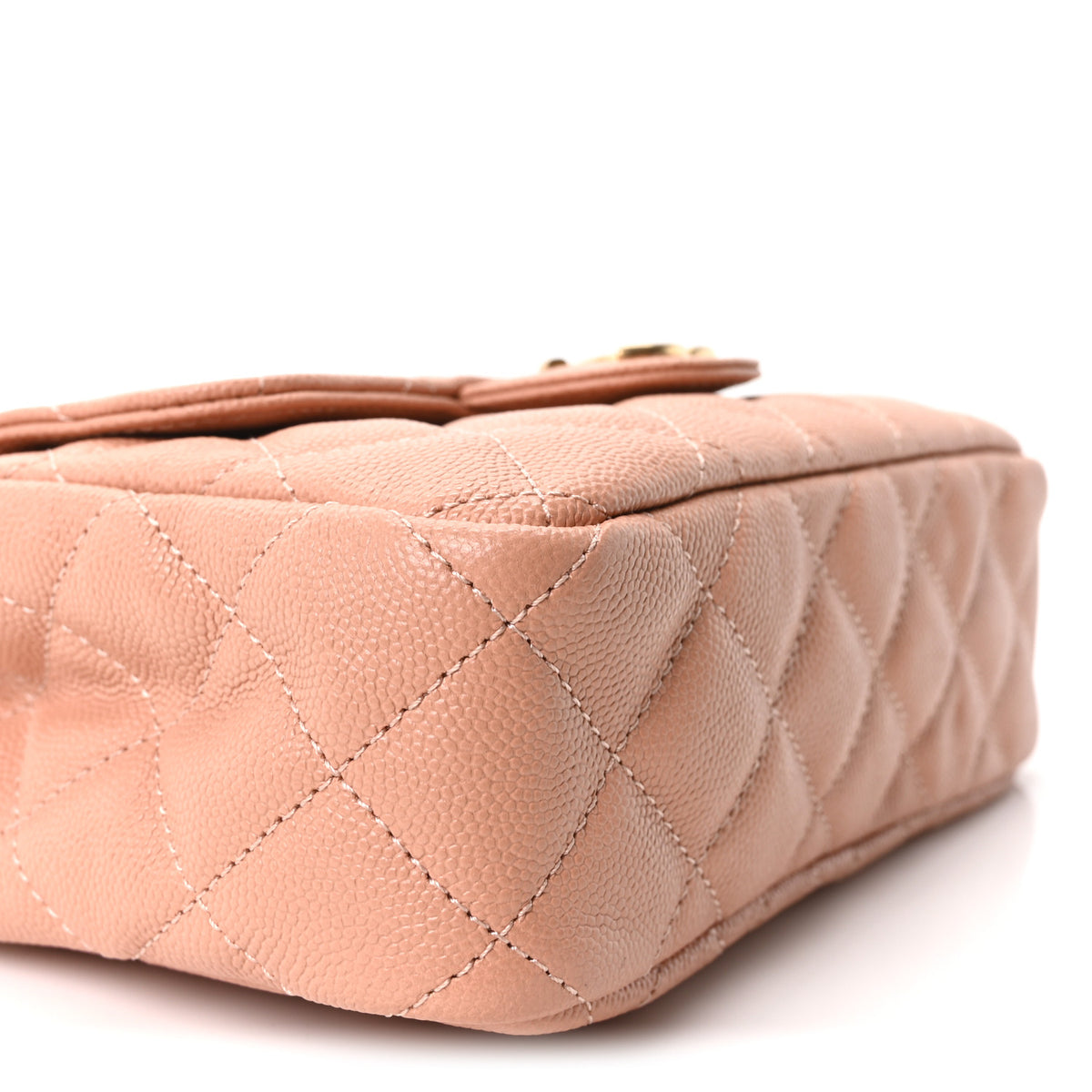 Caviar Quilted Small Wavy CC Hobo Coral