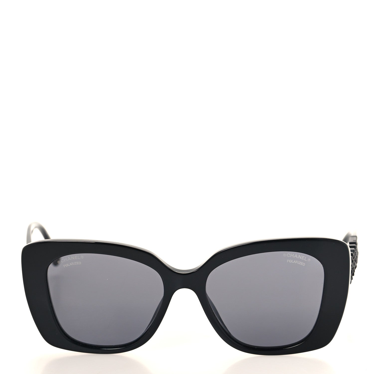 Chanel Acetate Strass Polarized Square Sunglasses 5422-B Black 2 of 7