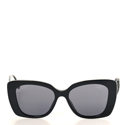 Chanel Acetate Strass Polarized Square Sunglasses 5422-B Black 2 of 7