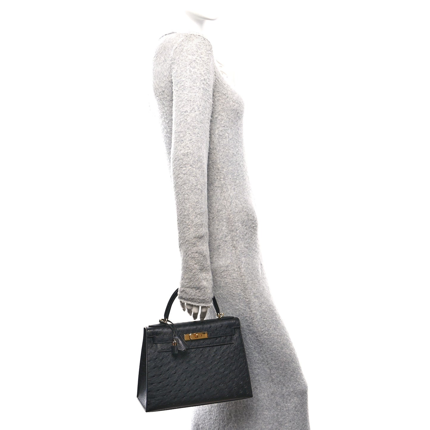Ostrich Kelly Sellier 28 Black