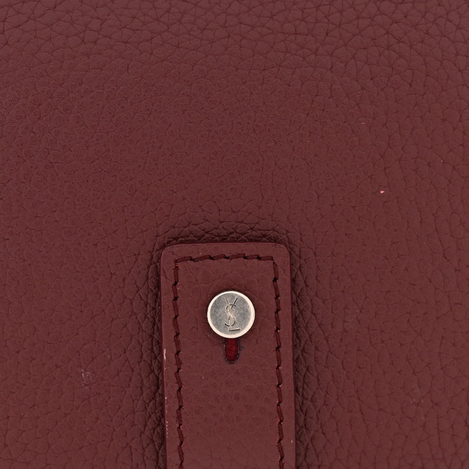 Saint Laurent Grained Calfskin Sac De Jour Compact Wallet Rouge Legion 10 of 12