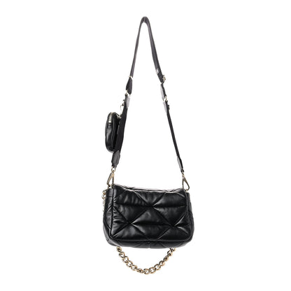 Prada Nappa Re-Nylon Triangle Quilted Patchwork System Flap Shoulder Bag Black 3 of 9