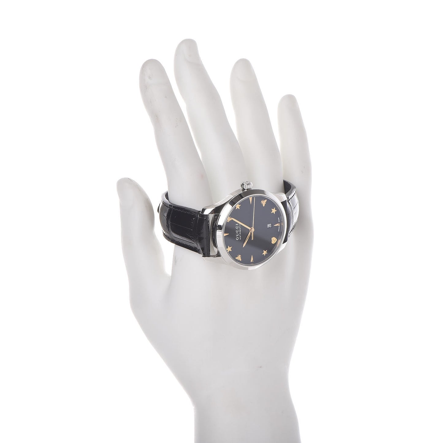Stainless Steel Alligator 38mm G-Timeless Charm Automatic Watch Black
