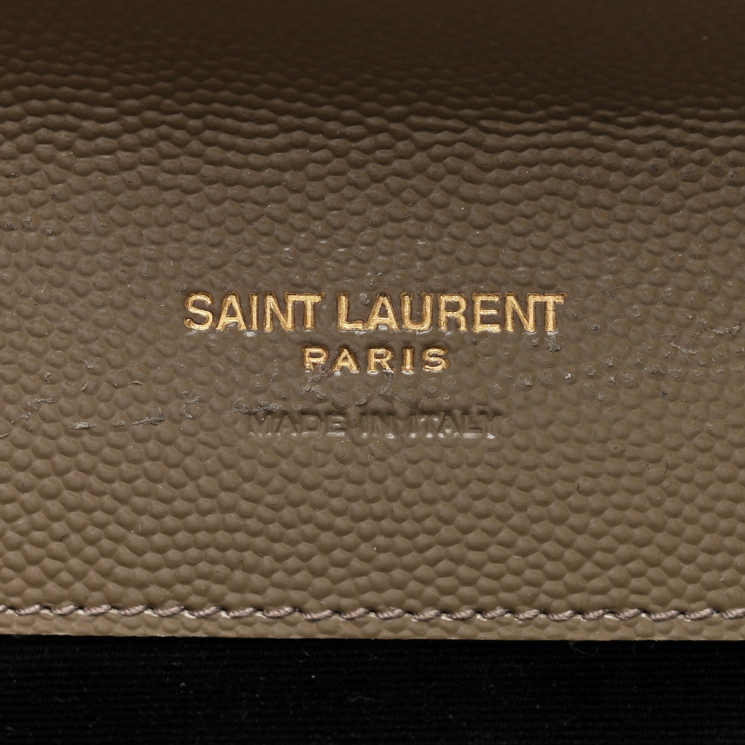 Saint Laurent Grain De Poudre Textured Mixed Matelasse Triquilt Monogram Greyish Brown 6 of 7