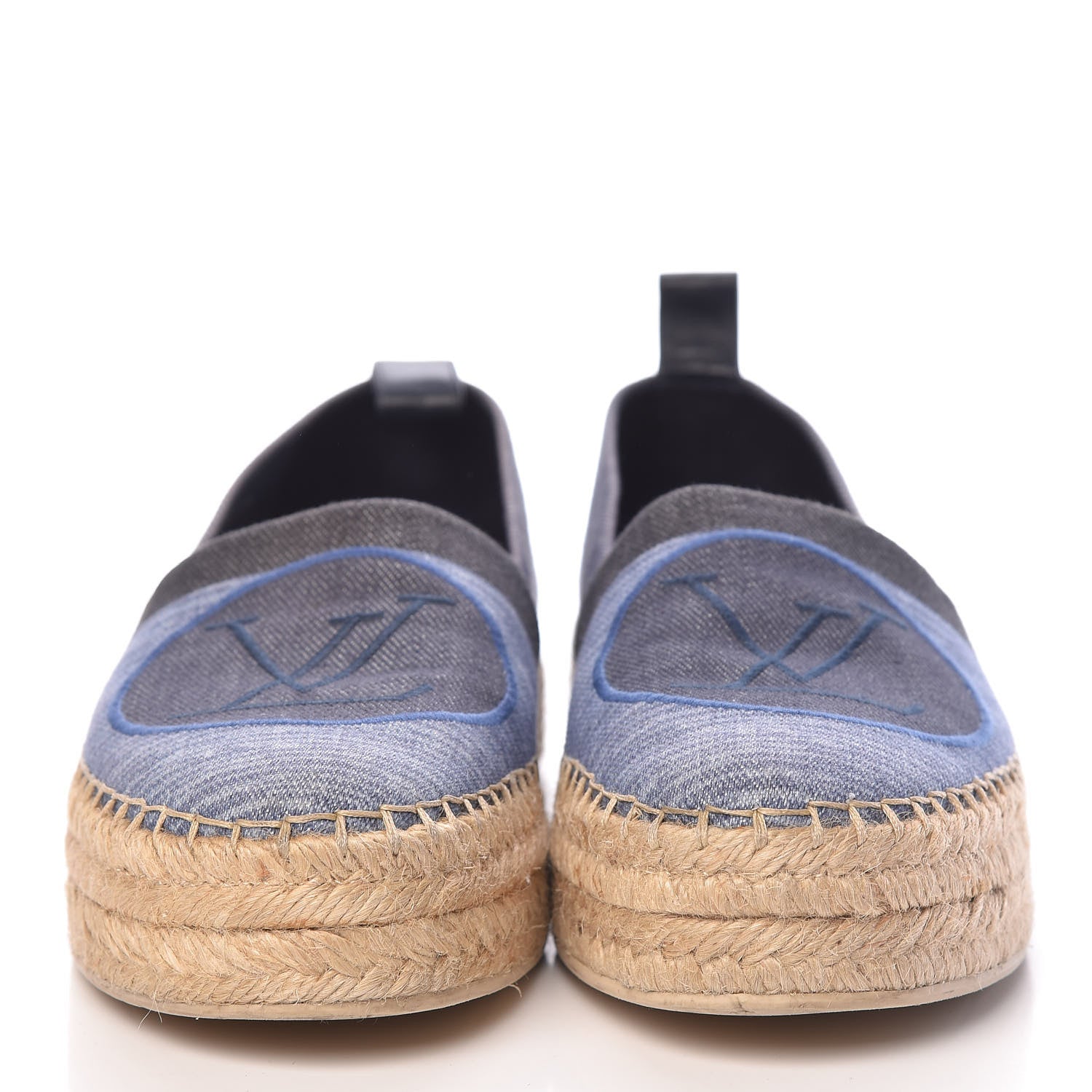 Louis Vuitton Canvas Blue Shore Espadrille Flats 38 Marine 2 of 19