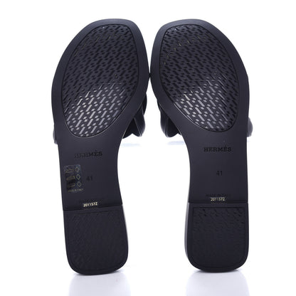 Hermes Rubber Aloha Sandals 41 Black 6 of 11