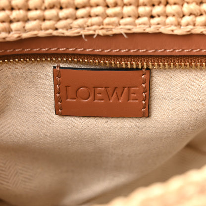 Loewe Calfskin Raffia Slit Pochette Bag Natural Tan 6 of 11