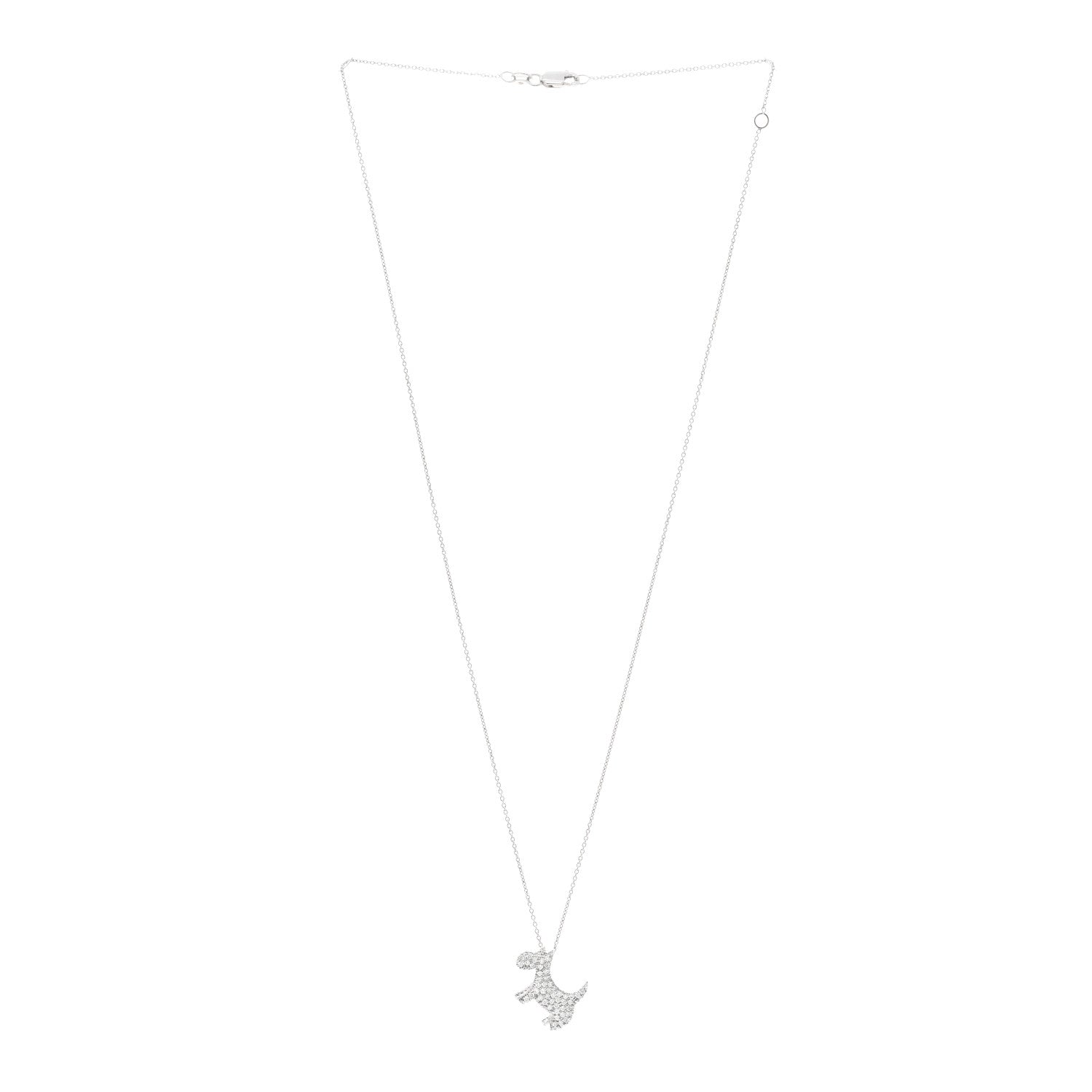 Roberto Coin 18K White Gold Diamond Scottie Dog Pendant Necklace 3 of 5
