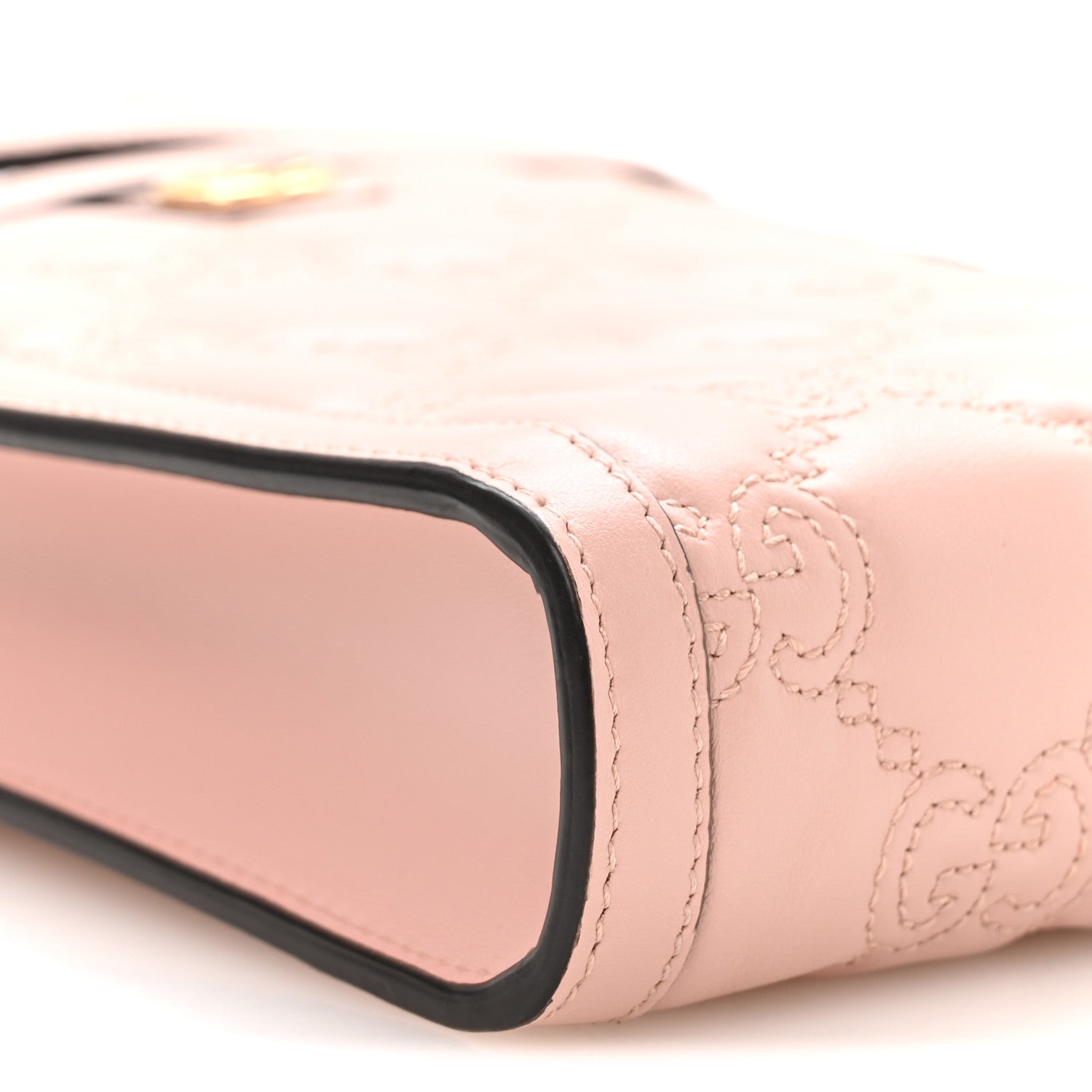 Gucci Calfskin GG Matelasse Mini Top Slip Handle Crossbody Bag Perfect Pink Natural 9 of 11