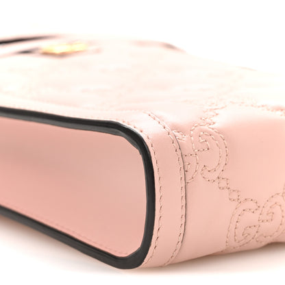 Gucci Calfskin GG Matelasse Mini Top Slip Handle Crossbody Bag Perfect Pink Natural 9 of 11