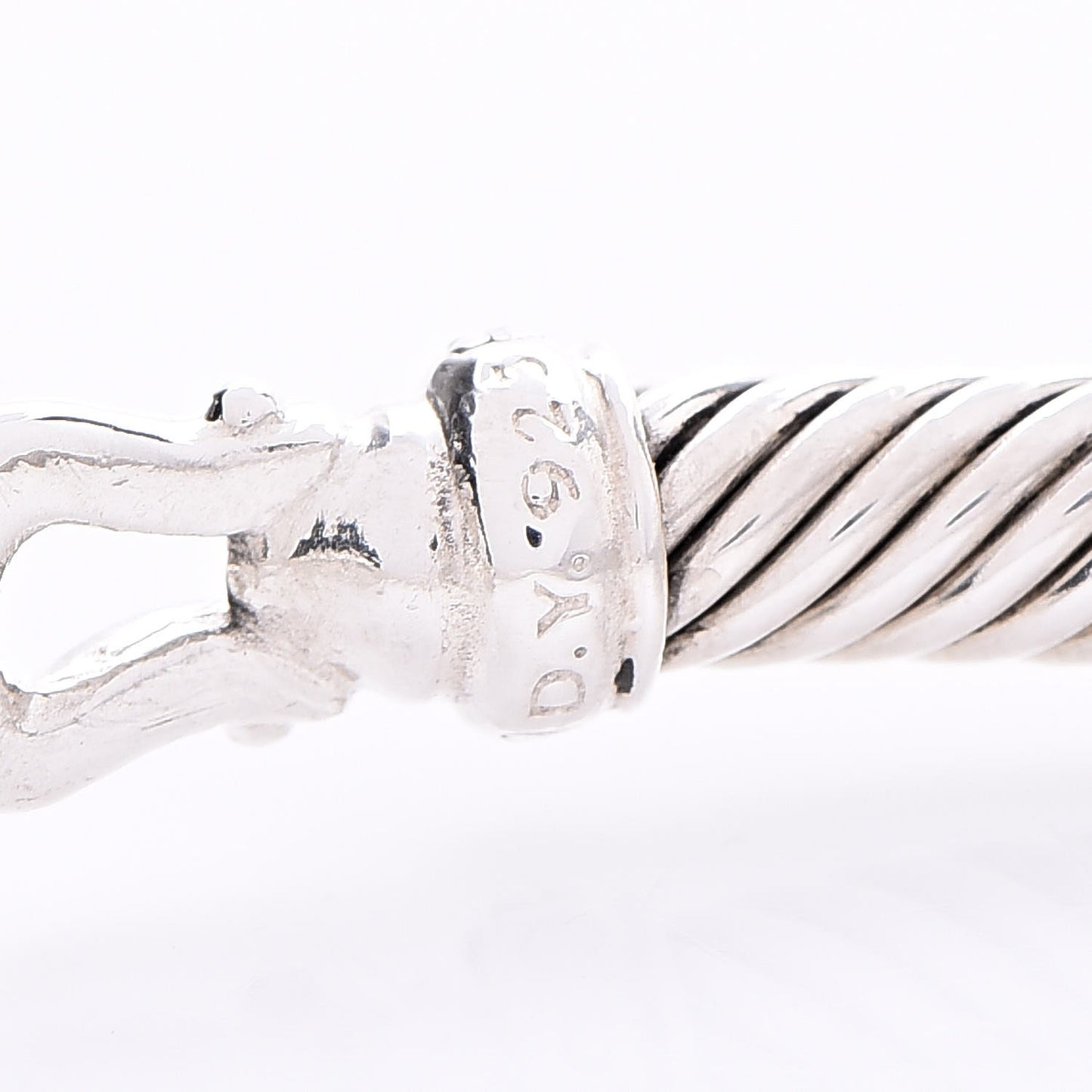 Sterling Silver Diamond 5mm Cable Buckle Bracelet