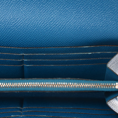 Hermes Epsom Kelly Longue Wallet Bleu Izmir 15 of 17