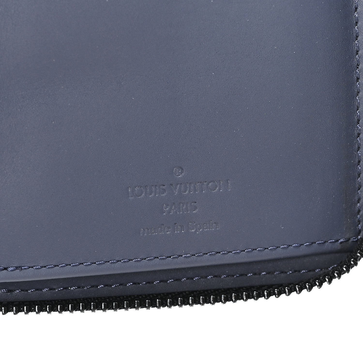 Louis Vuitton Calfskin Monogram Shadow Vertical Zippy Wallet Blue 6 of 6
