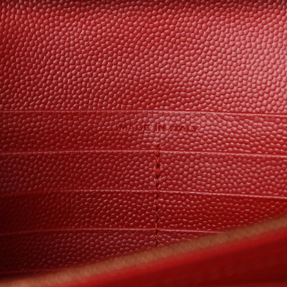 Saint Laurent Grain De Poudre Matelasse Chevron Monogram Chain Wallet New Red 7 of 11
