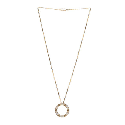 Cartier 18K Yellow Gold Diamond LOVE Paved Necklace 3 of 5