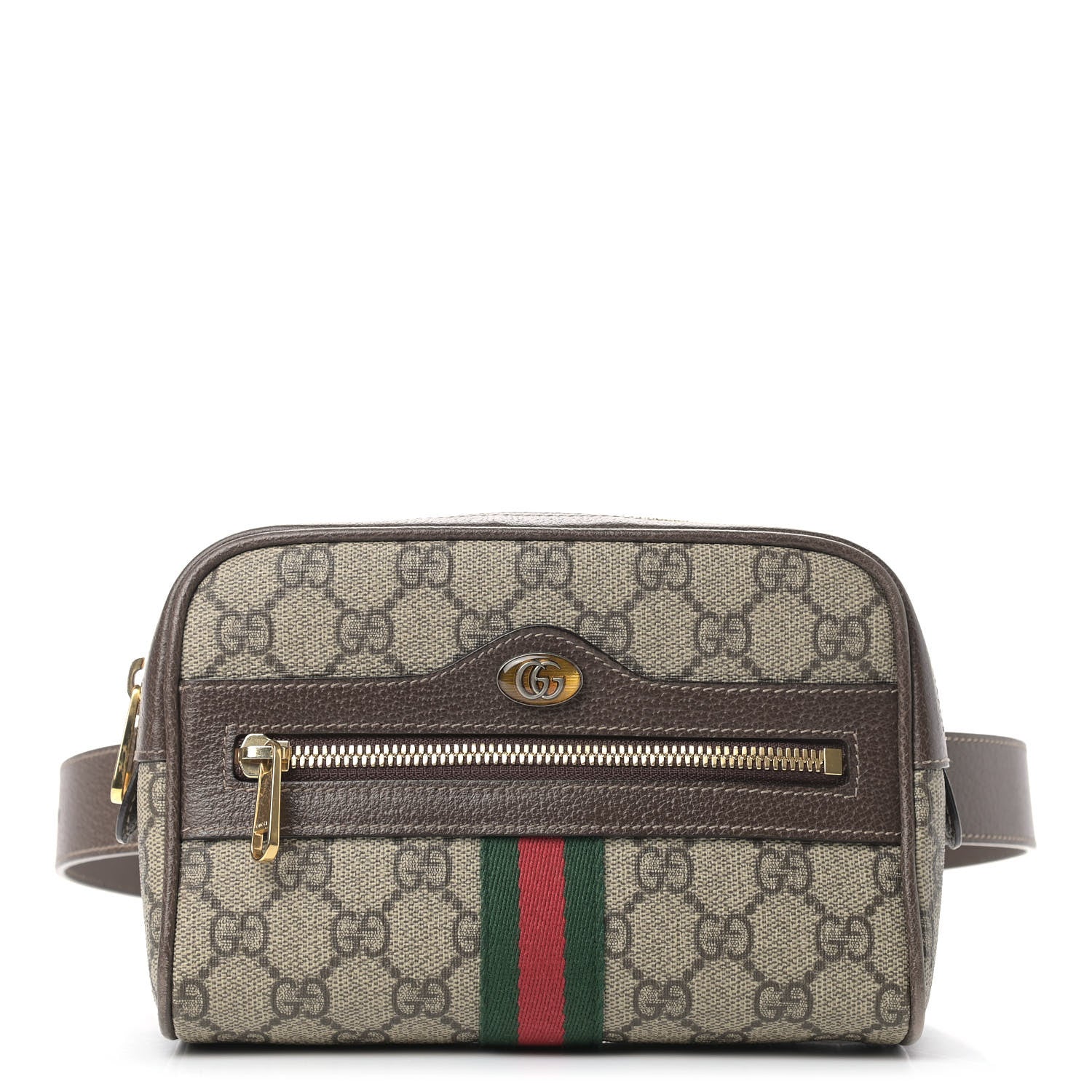 Gucci GG Supreme Monogram Web Small Ophidia Belt Bag 75 30 Dark Brown 1 of 14