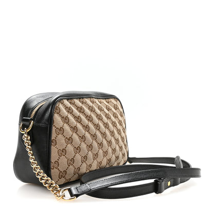 Gucci Monogram Matelasse Diagonal Small GG Marmont Chain Shoulder Bag Beige Black 2 of 10