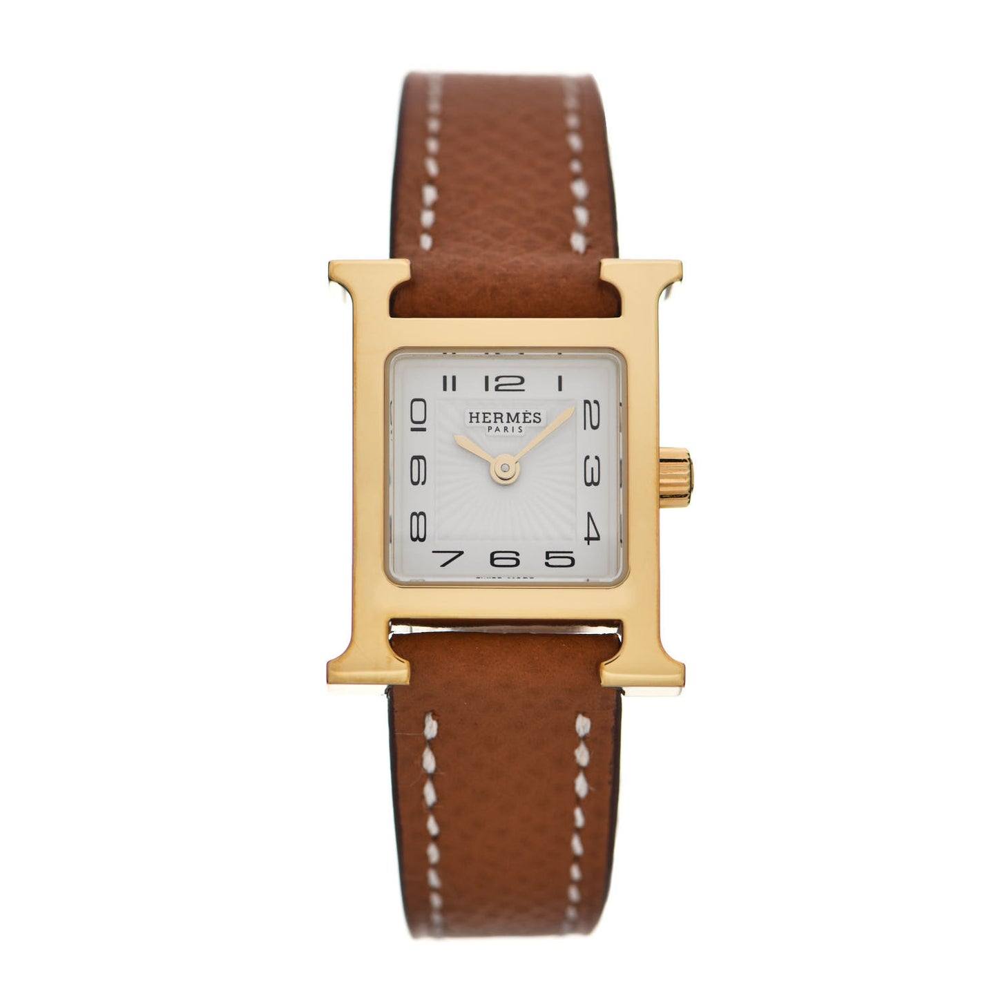 Stainless Steel Epsom 17.2mm Heure H Hour Quartz Watch Gold