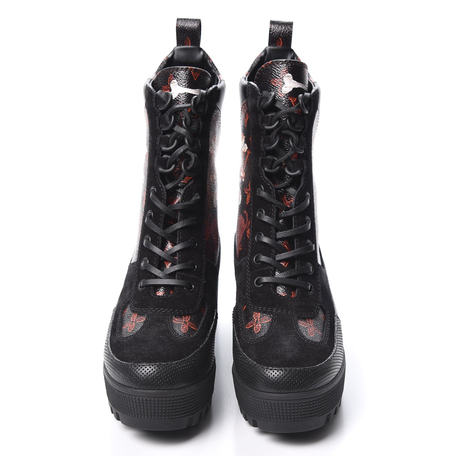 Louis Vuitton Suede Calfskin Catogram Laureate Platform Desert Boots 37 Black Marron 2 of 8