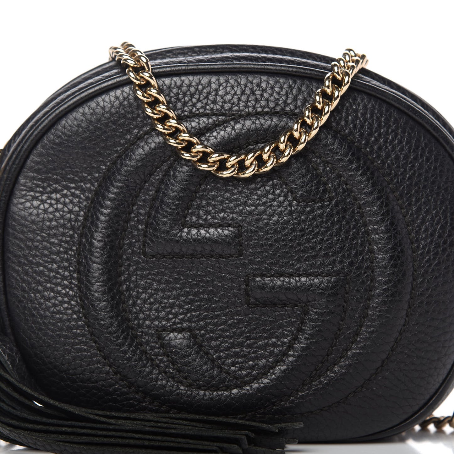 Pebbled Calfskin Mini Soho Chain Bag Black