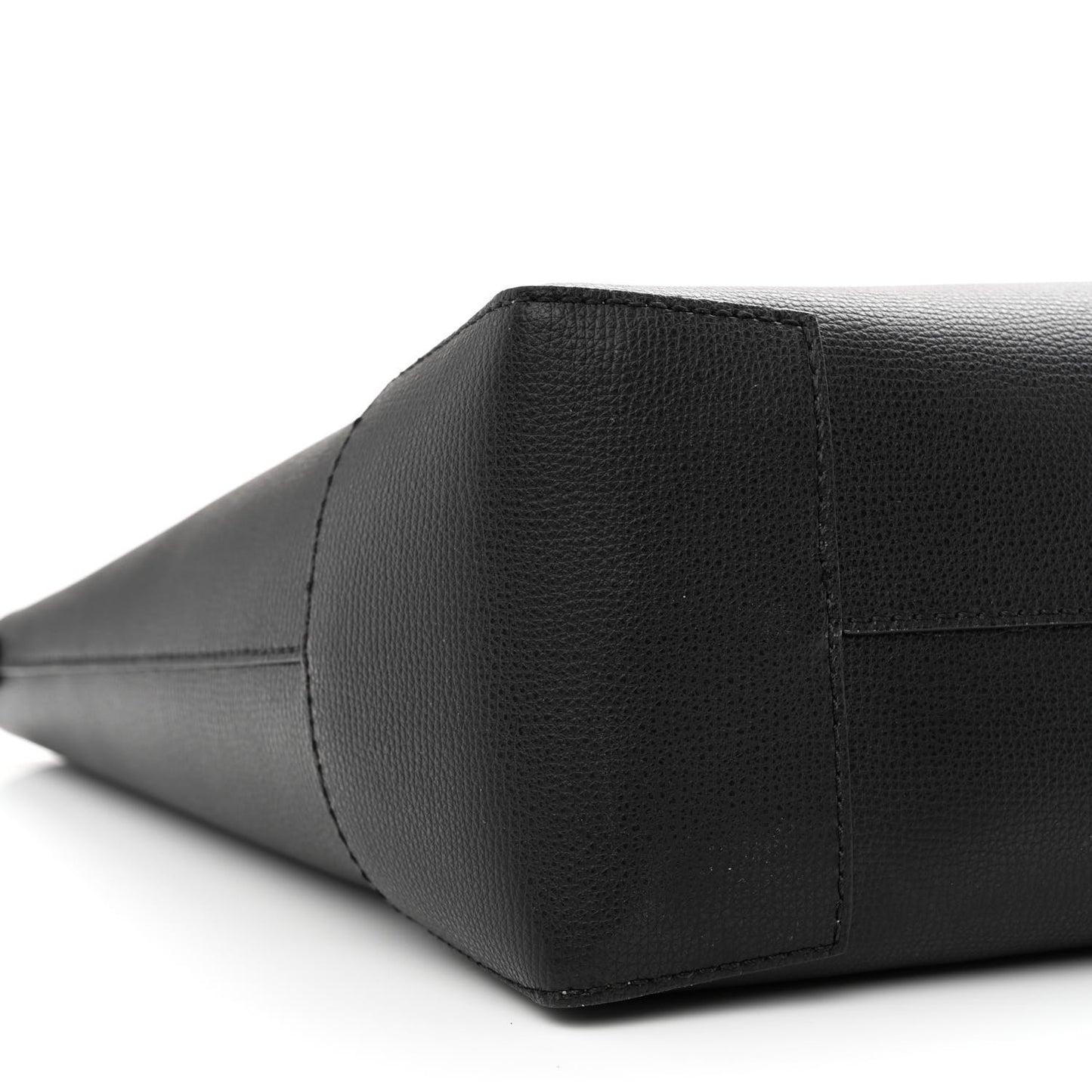 Grainy Calfskin Haymarket Check Tote Black