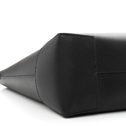 Burberry Grainy Calfskin Haymarket Check Tote Black 8 of 14