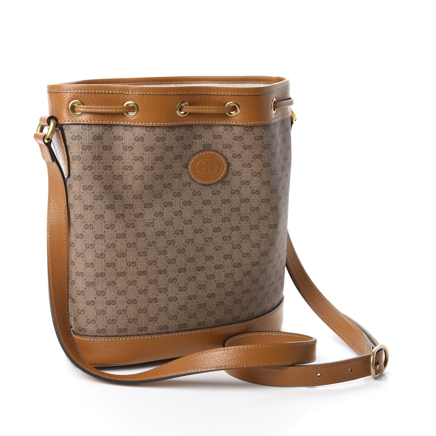 X DISNEY Mini Vintage GG Supreme Monogram Bucket Bag Beige Vintage Sun Oil