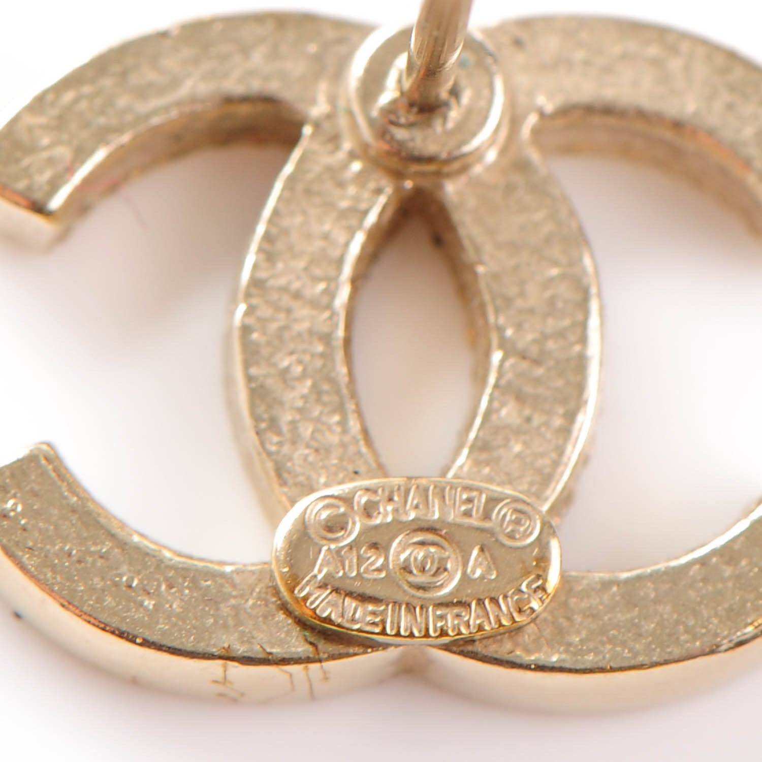 Chanel Crystal CC Earrings Gold 4 of 5