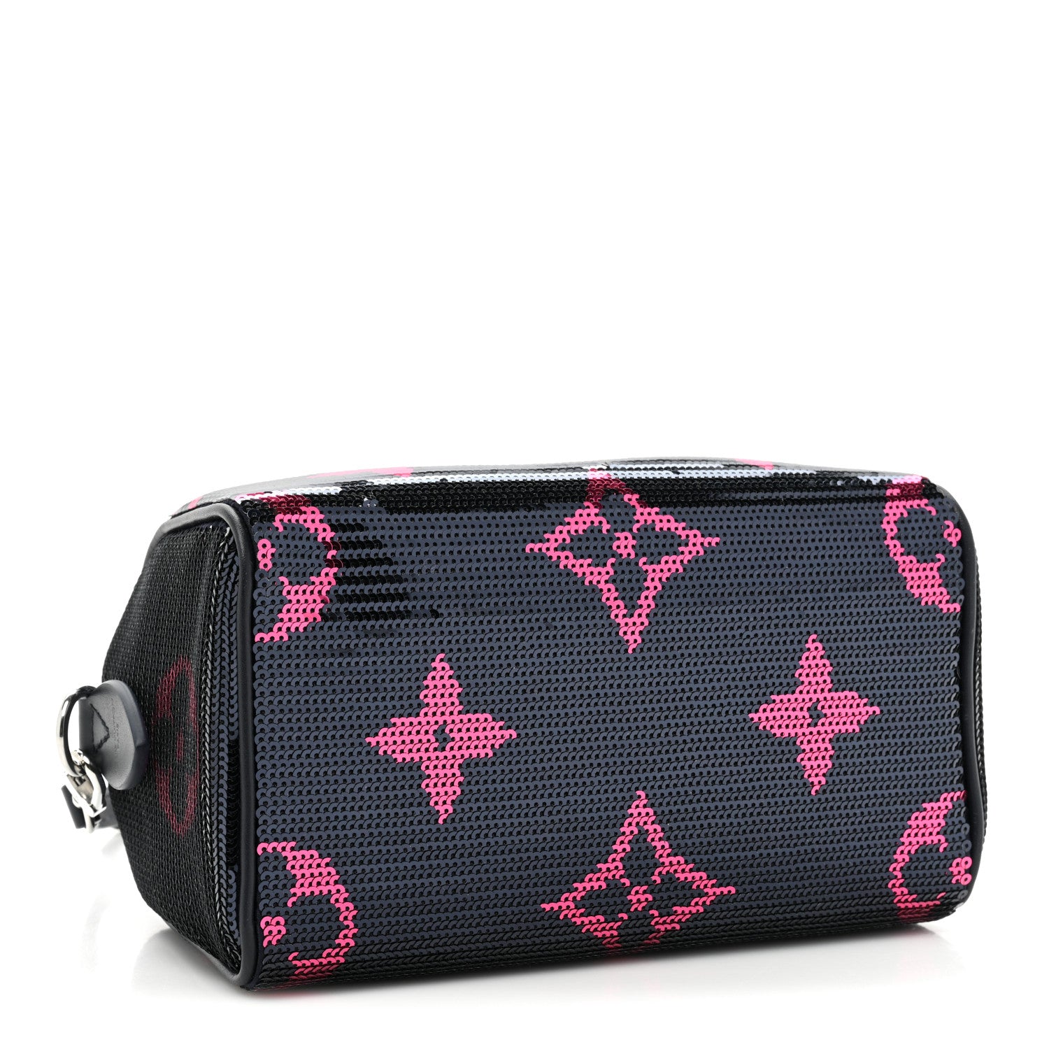 Louis Vuitton Giant Monogram Sequins Speedy Bandouliere 18 Navy Fuchsia 4 of 8