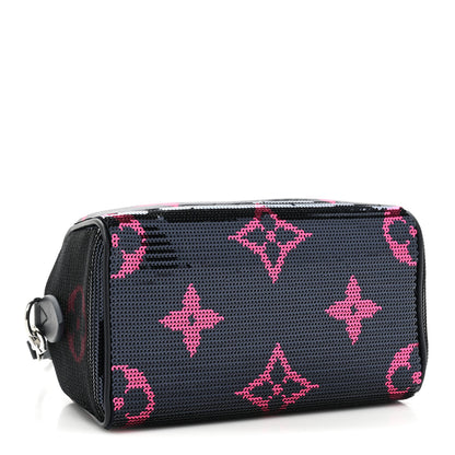 Louis Vuitton Giant Monogram Sequins Speedy Bandouliere 18 Navy Fuchsia 4 of 8