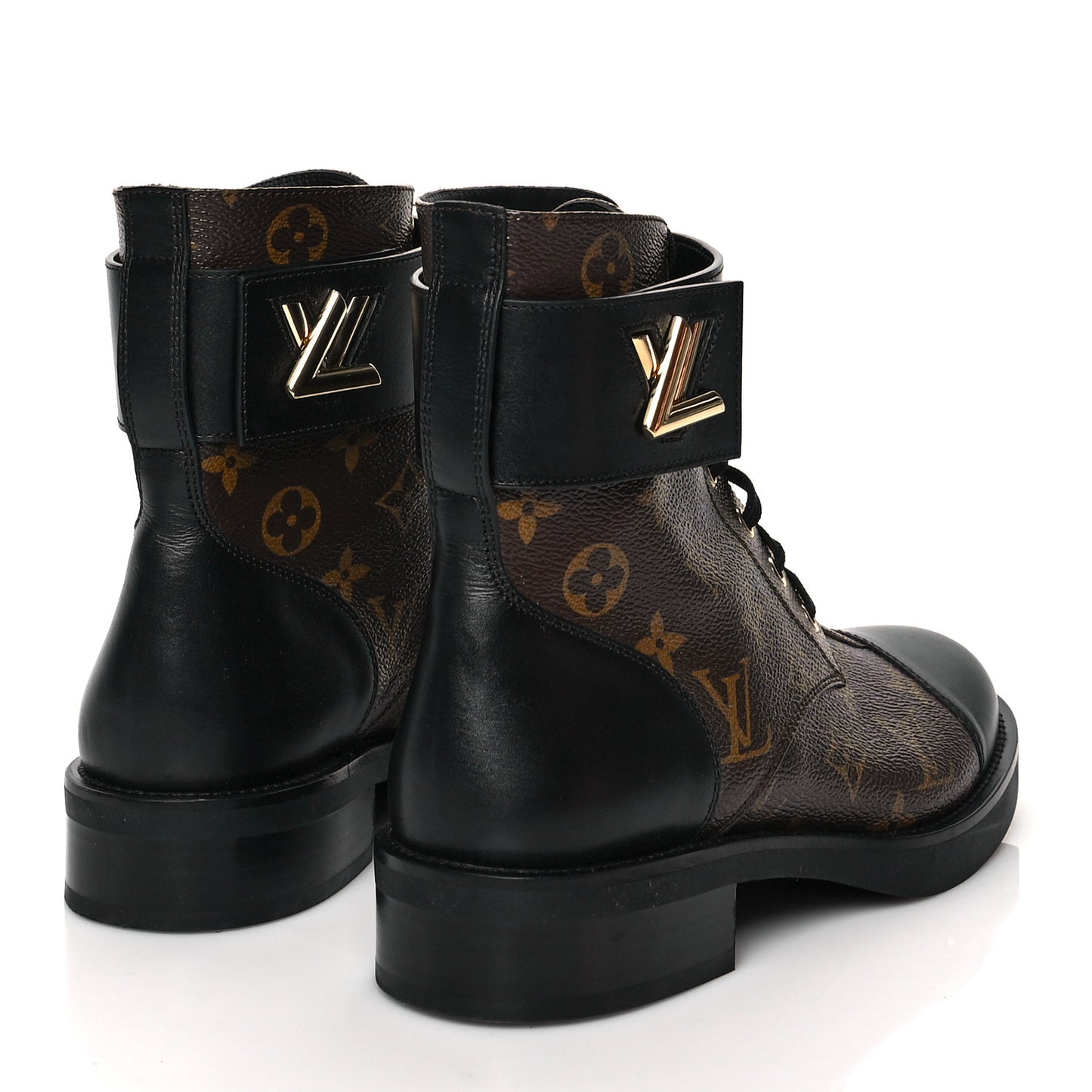 Calfskin Monogram Wonderland Flat Ranger Boots 39 Black