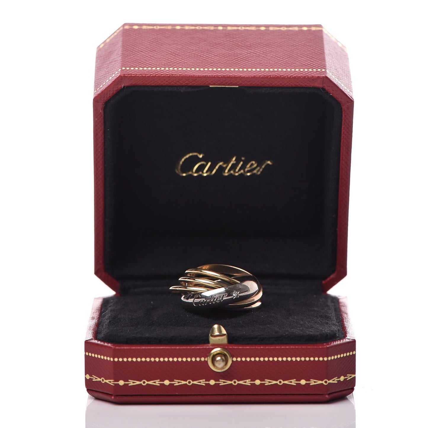 18K Pink Yellow White Gold Diamond Trinity 6 Band Ring 55 7