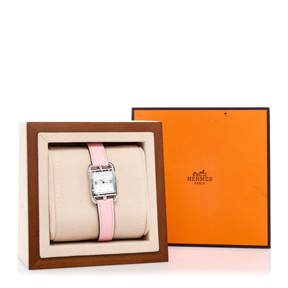Hermes Stainless Steel Swift Diamond Pink Sapphire Mother of Pearl 23mm Cape Cod Quartz Watch Rose Sakura 5 of 5