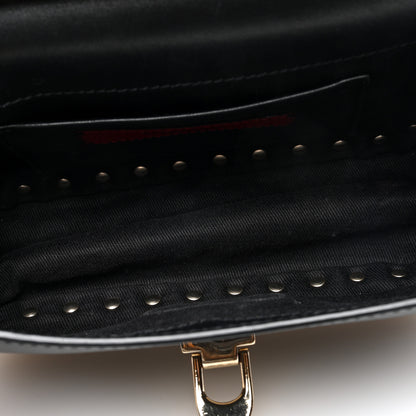 Valentino Garavani Vitello Mini Rockstud Flap Saddle Crossbody Bag Black 5 of 9
