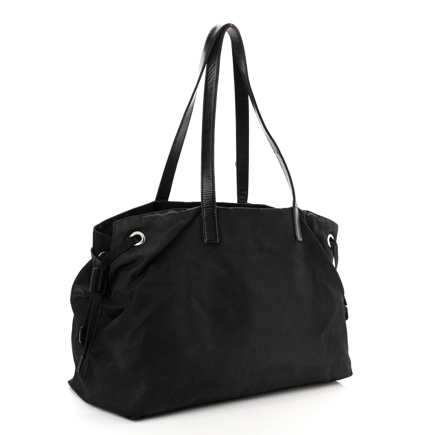 Prada Nylon Vela Drawstring Shopping Tote Black 2 of 9