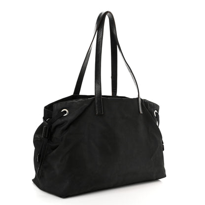 Prada Nylon Vela Drawstring Shopping Tote Black 2 of 9