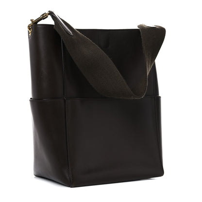 Celine Supersoft Calfskin Sangle Bucket Bag Wood 3 of 24