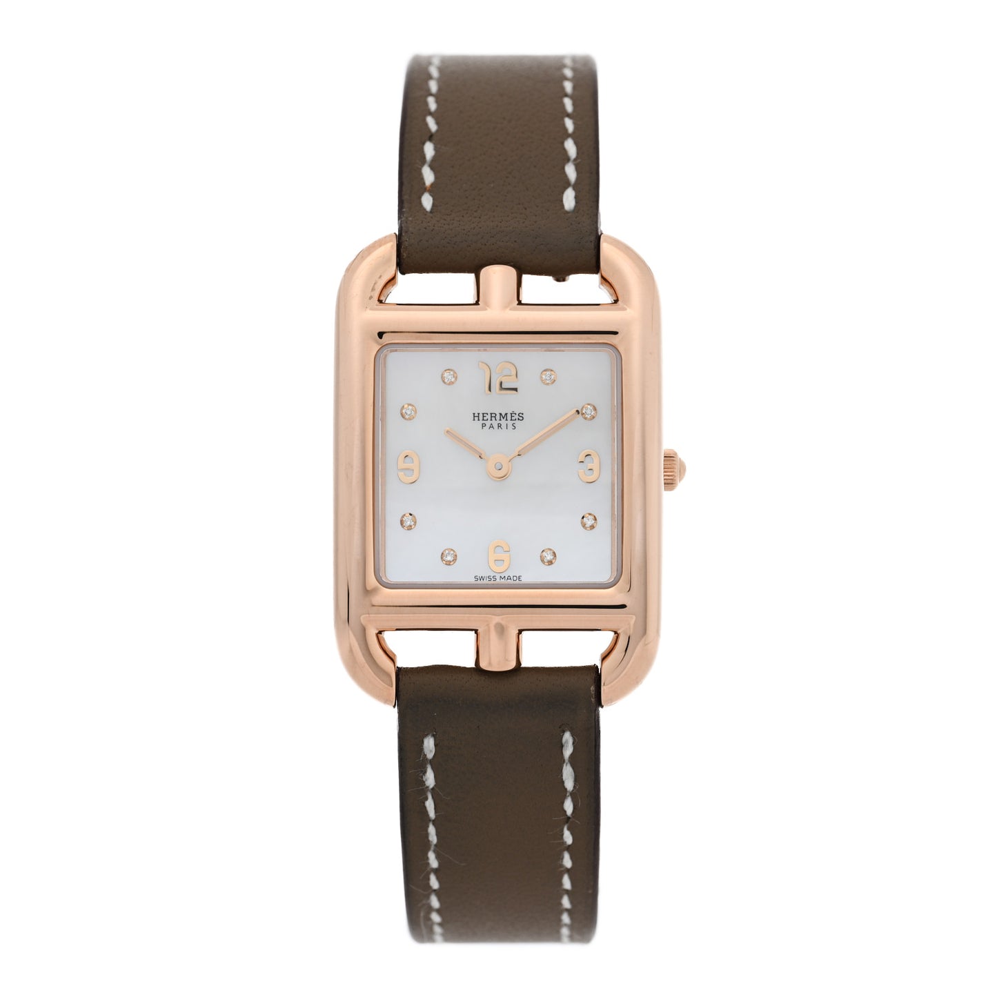 18K Rose Gold Swift Diamond Mother of Pearl 23mm Cape Cod Quartz Watch Etoupe