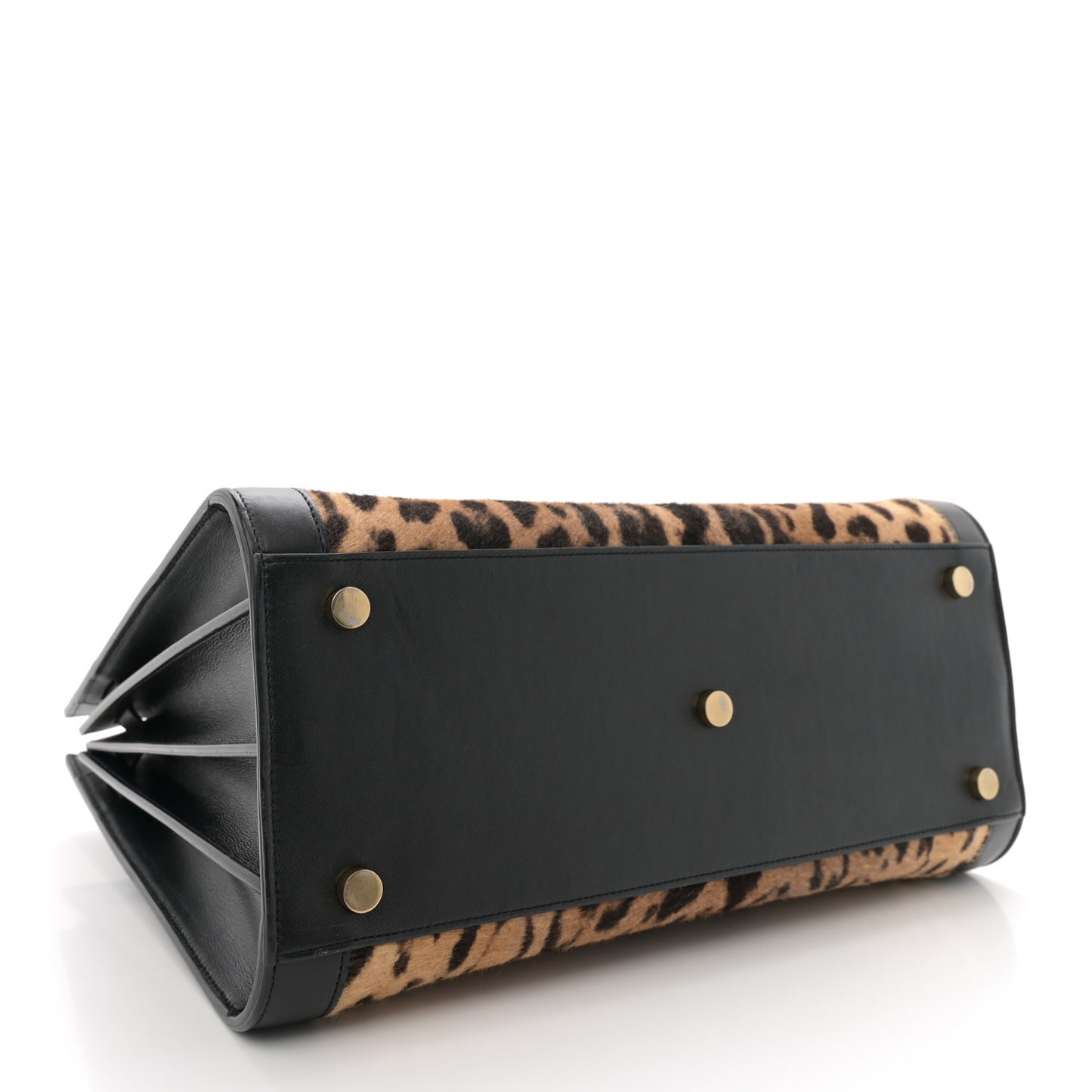Calf Hair Leopard Print Small Sac De Jour Black