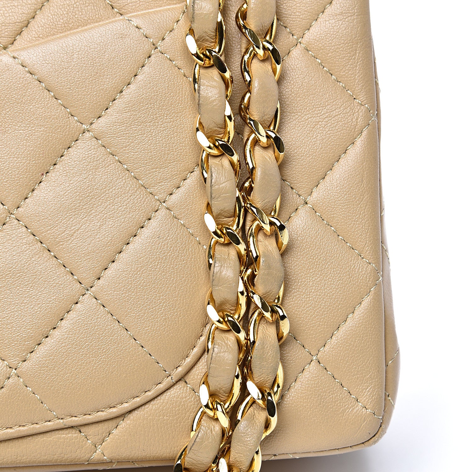 Chanel Lambskin Quilted Small Double Flap Beige 14 of 20