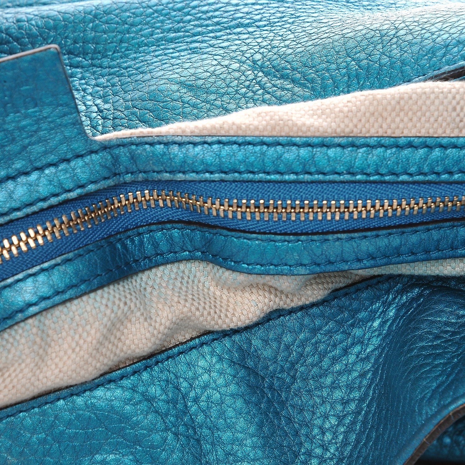Gucci Metallic Cellarius Calfskin Medium Soho Chain Shoulder Bag Deep Cobalt 10 of 15