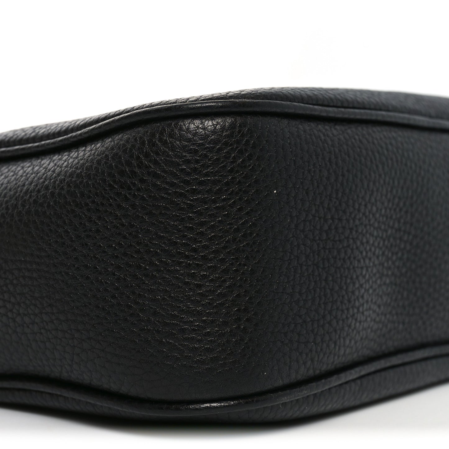 Pebbled Calfskin Small Soho Disco Bag Black