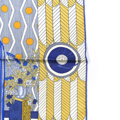 Hermes Silk La Danse Des Amazones Scarf 90 Bleu Roy Gold Creme 5 of 7